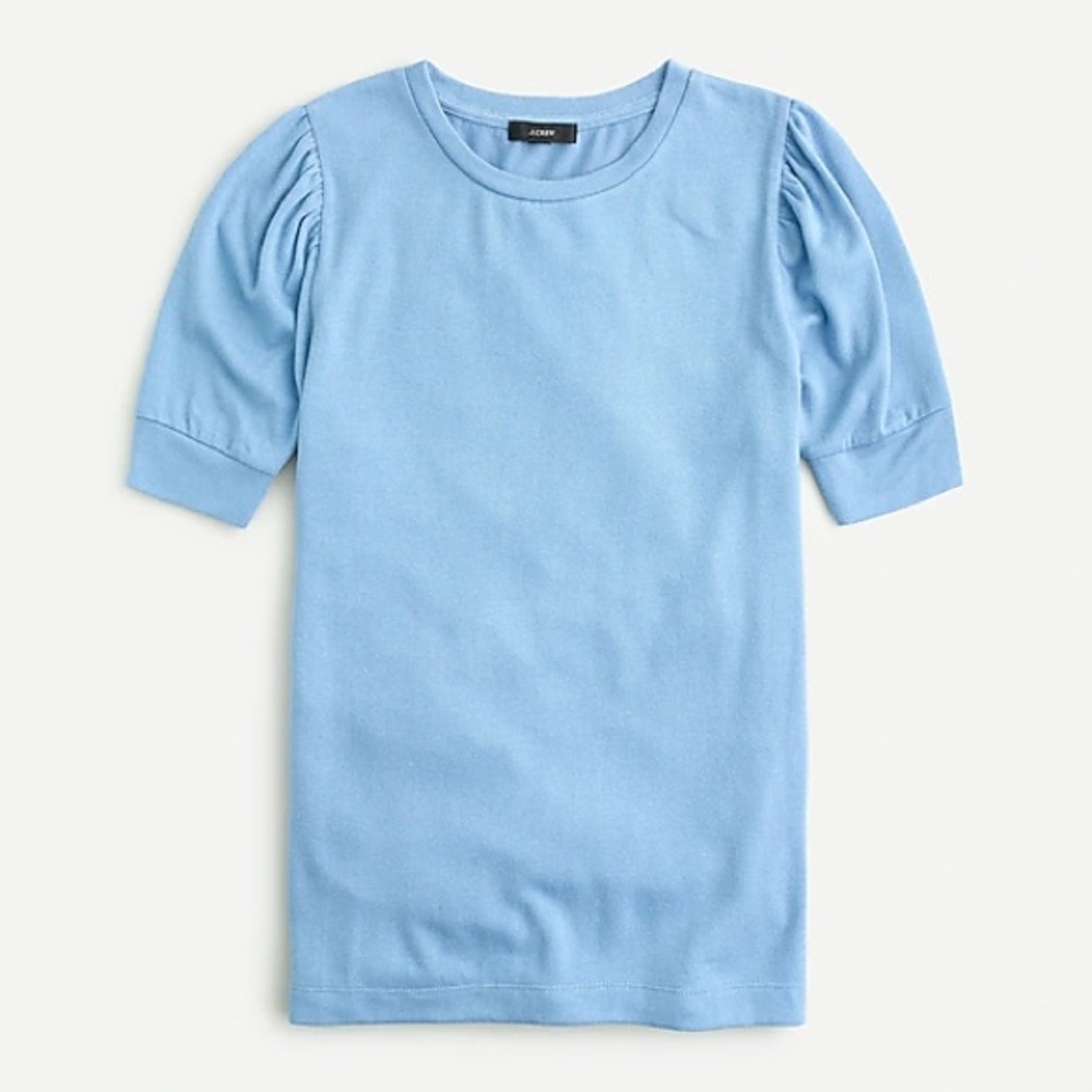 J. Crew Blue Super Cozy Puff-Sleeved Top Sz Small